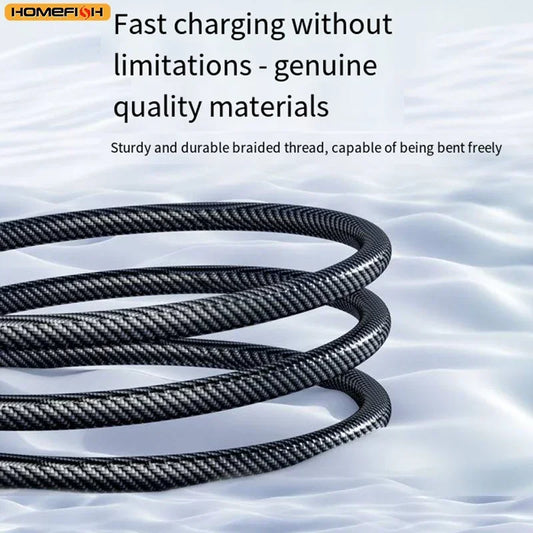 HOMEFISH 60W USB-C Super Fast Charging Cable with Digital Display, Braided Anti-Fracture Wire, Maximum Compatible with 120W World-Store