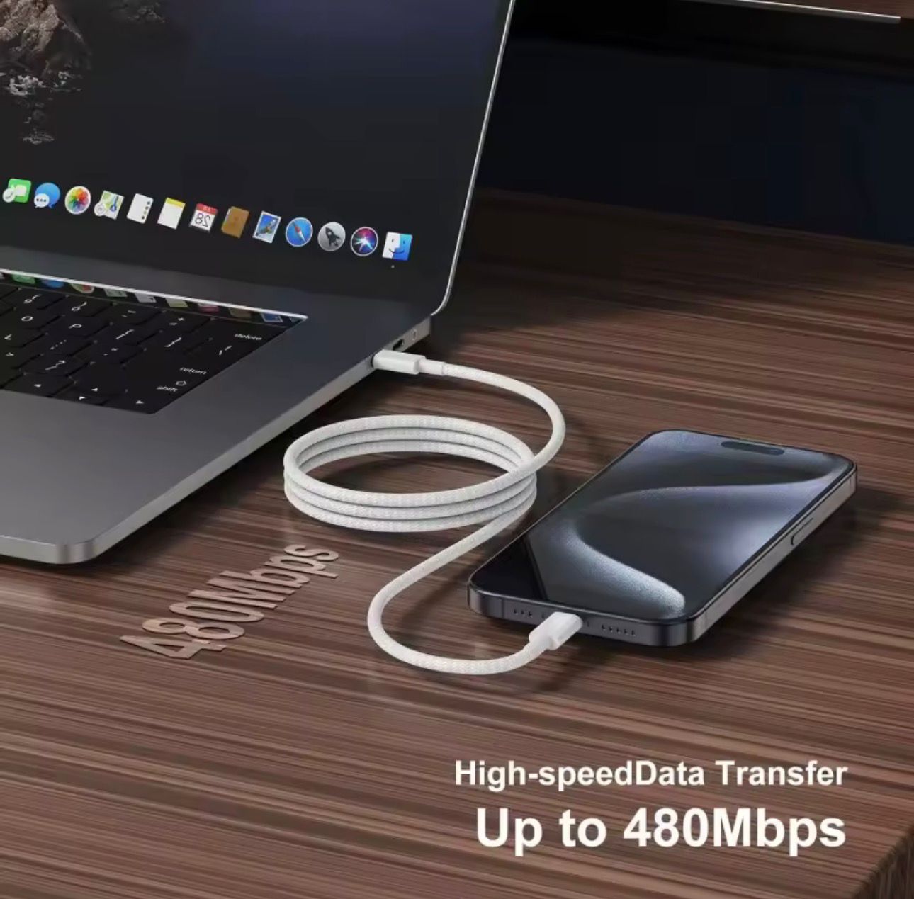 USB-C Fast Charging Cable for iPhone 15 Samsung Google Pixel