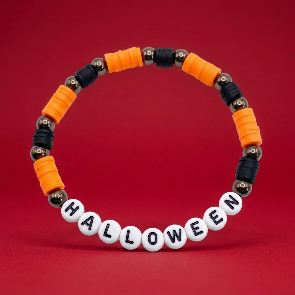 HALLOWEEN bracelet with red background