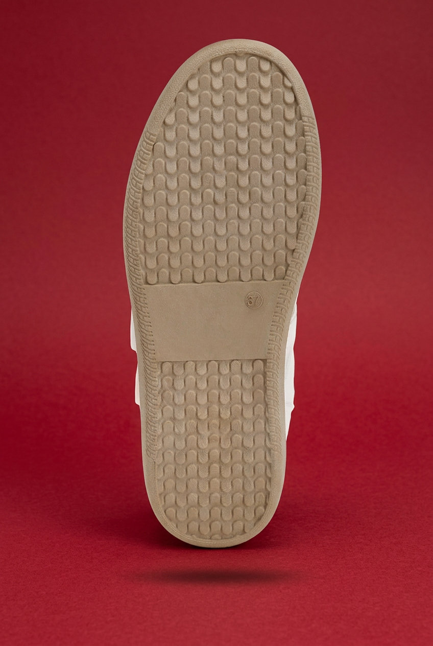 Sneaker sole on red background